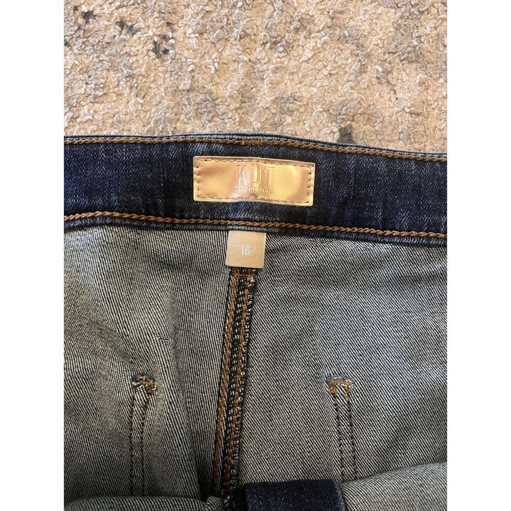KUT Ana Patch Pocket High Rose Flare Retro 70s Boho Style Jeans Women 16 Western - Picture 7 of 11
